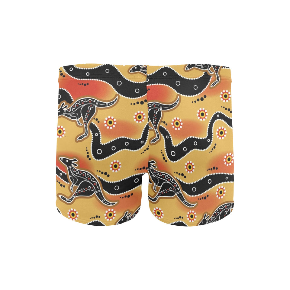 Kangaroo Australian aboriginal art pattern Men's Swimming Trunks
