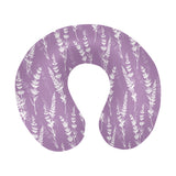 Lavender flowers purple pattern U-Shaped Travel Neck Pillow