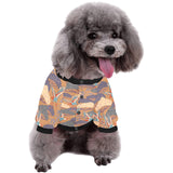 Bonsai bamboo stork japanese pattern brown theme All Over Print Pet Dog Round Neck Fuzzy Shirt