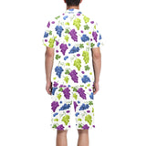 Grape pattern Men's V-Neck Short Pajama Set