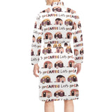 Camper Van Pattern Print Design 01 Men's Long Sleeve Belted Night Robe
