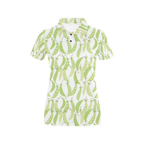Green Peas Pattern Print Design 03 Women's All Over Print Polo Shirt