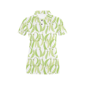 Green Peas Pattern Print Design 03 Women's All Over Print Polo Shirt