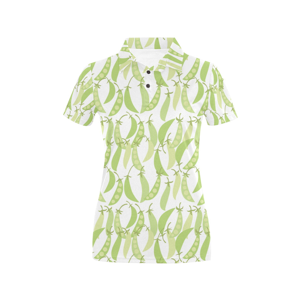 Green Peas Pattern Print Design 03 Women's All Over Print Polo Shirt