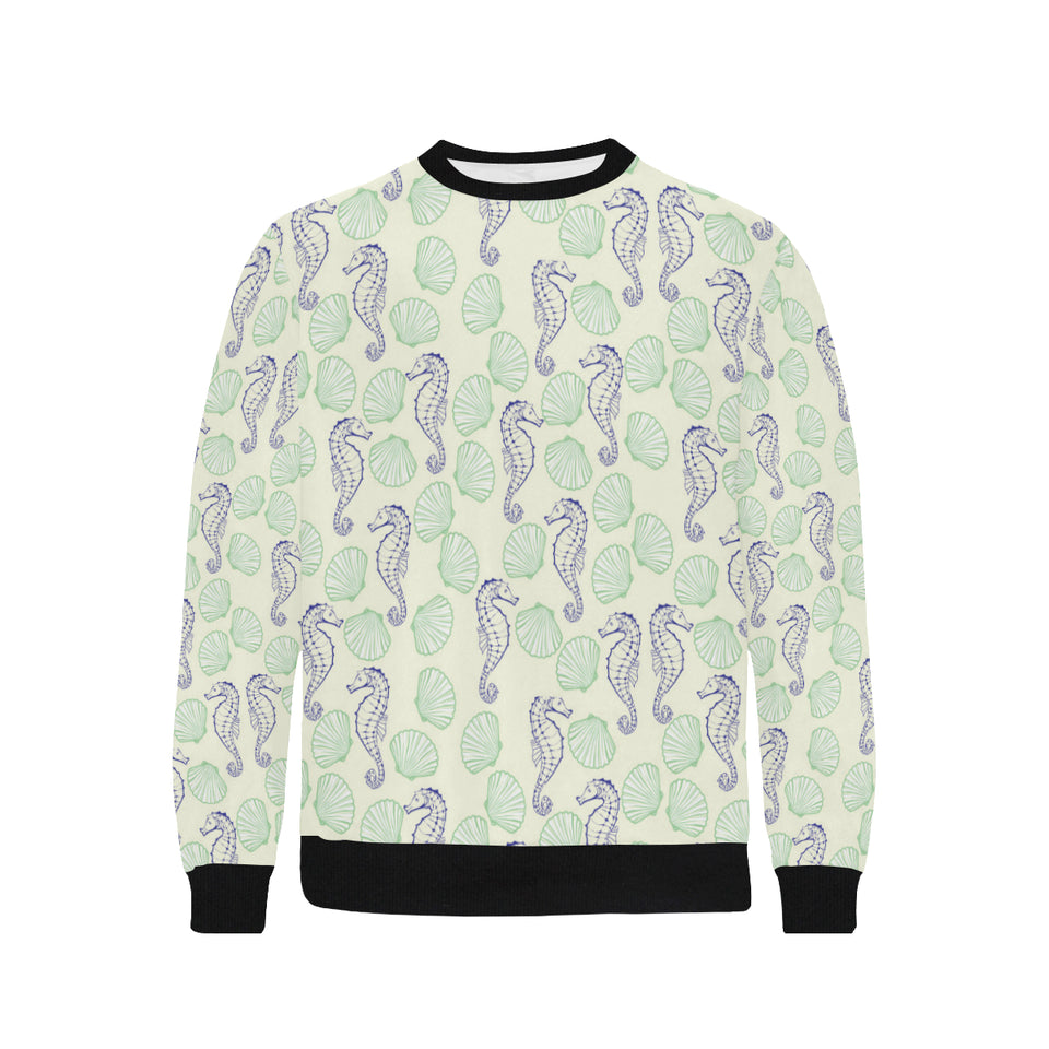 Seahorse shell pattern Men's Crew Neck Sweatshirt