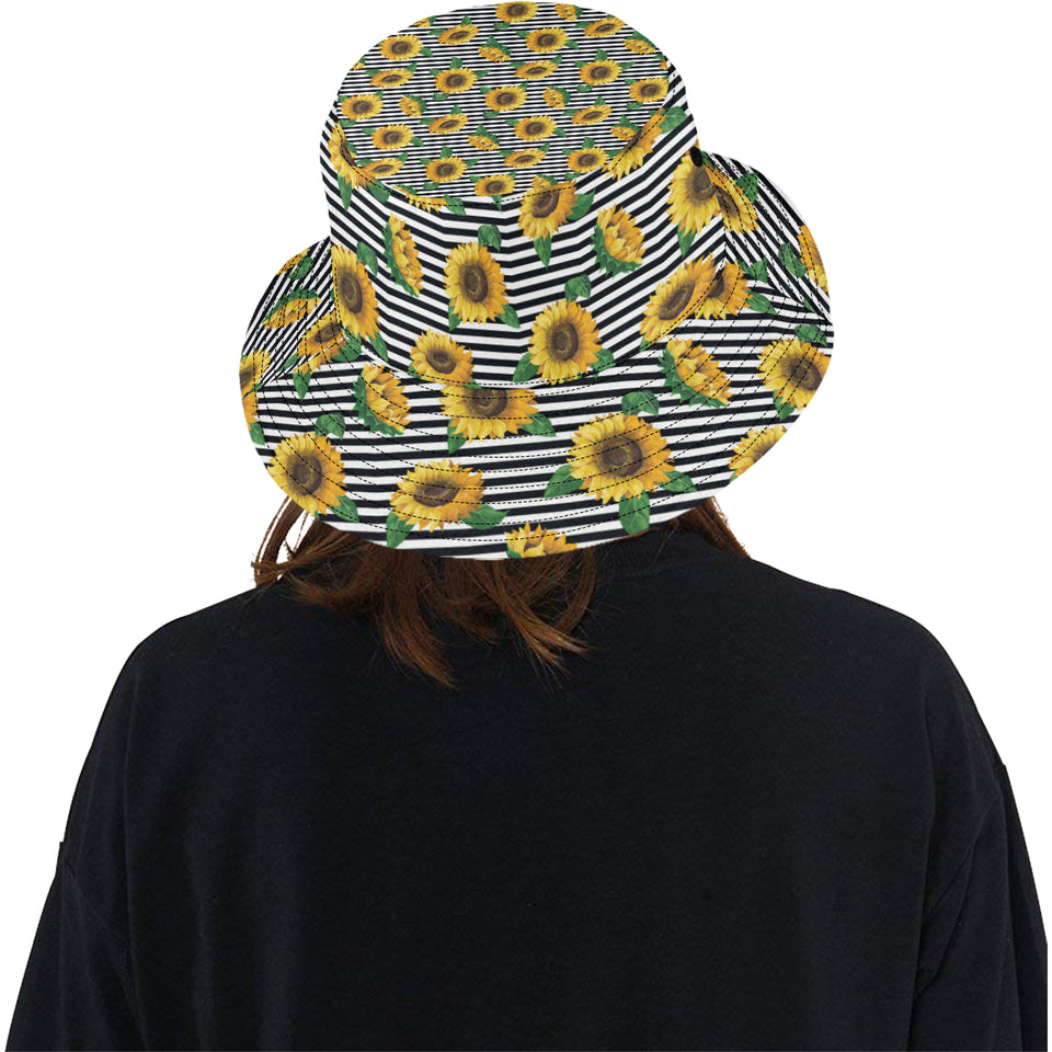 sunflowers ribbon background Unisex Bucket Hat
