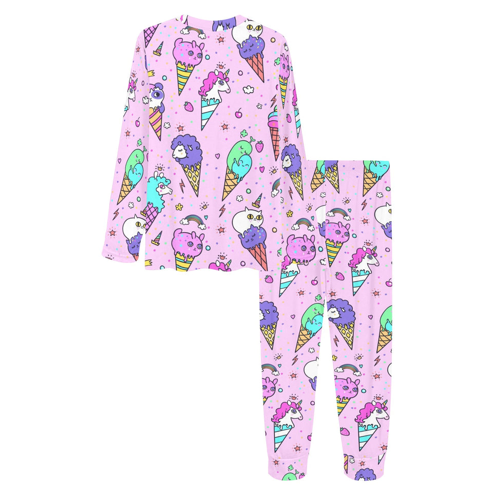 Cute ice cream cone animal pattern Women's All Over Print Pajama Set