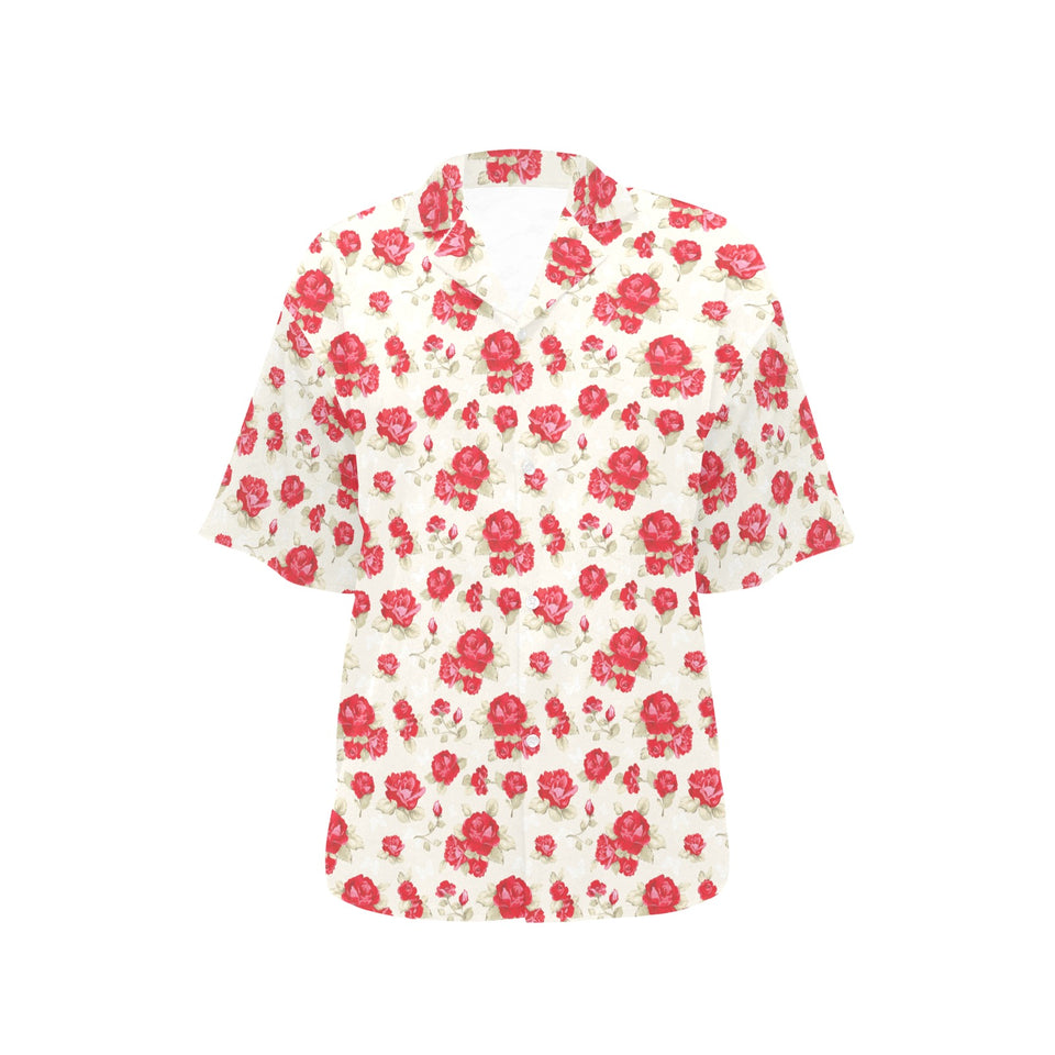 Rose Pattern Print Design 01 Women's All Over Print Hawaiian Shirt