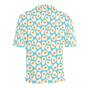 Fried Eggs Pattern Print Design 04 Men's All Over Print Polo Shirt