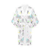 Cute elephant mouse pattern Women's Short Kimono Robe