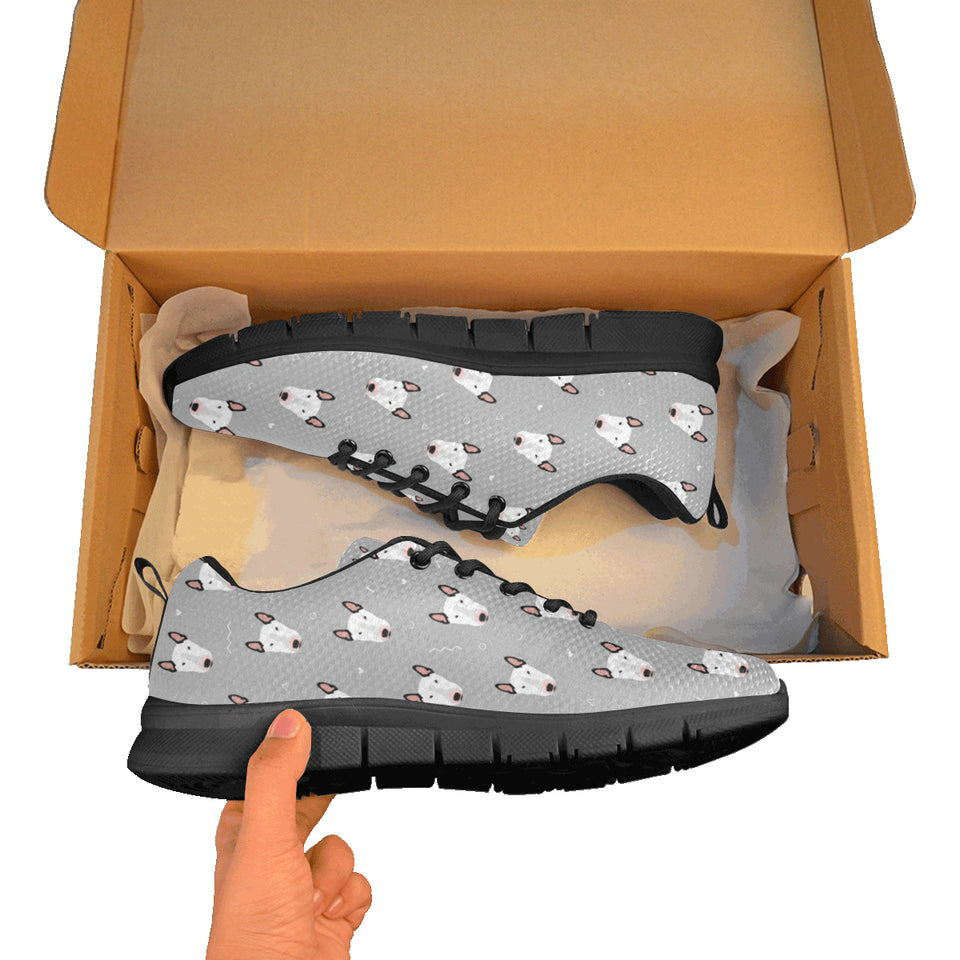 Bull Terrier Pattern Print Design 05 Men's Breathable Sneakers ( Model 055)
