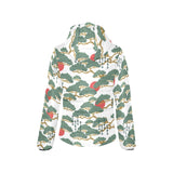 Bonsai red sun japanese pattern Women's Padded Hooded Jacket