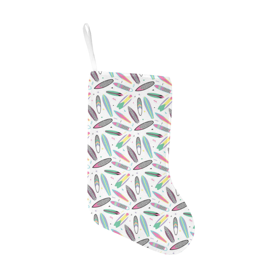 Surfboard Pattern Print Design 04 Christmas Stocking