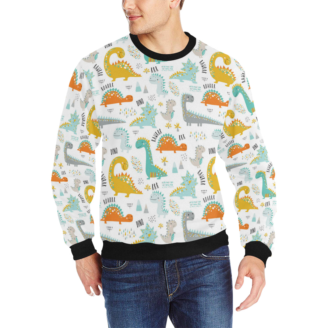 Cute funny kids dinosaurs pattern Men's Crew Neck Sweatshirt