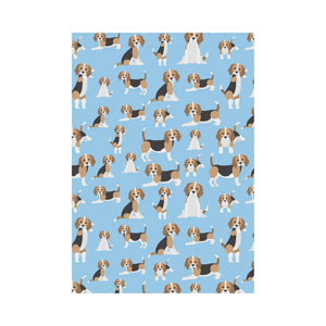 Beagle dog blue background pattern House Flag Garden Flag