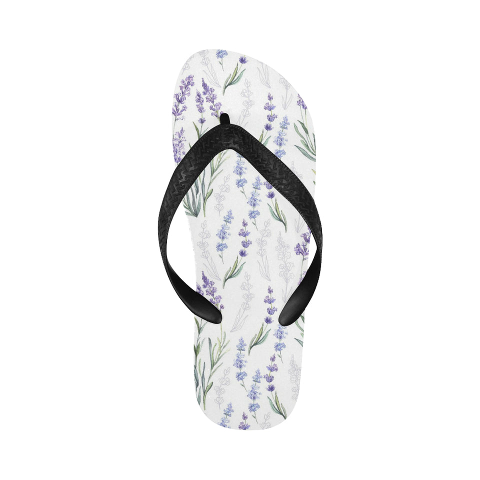Hand painting Watercolor Lavender Unisex Flip Flops