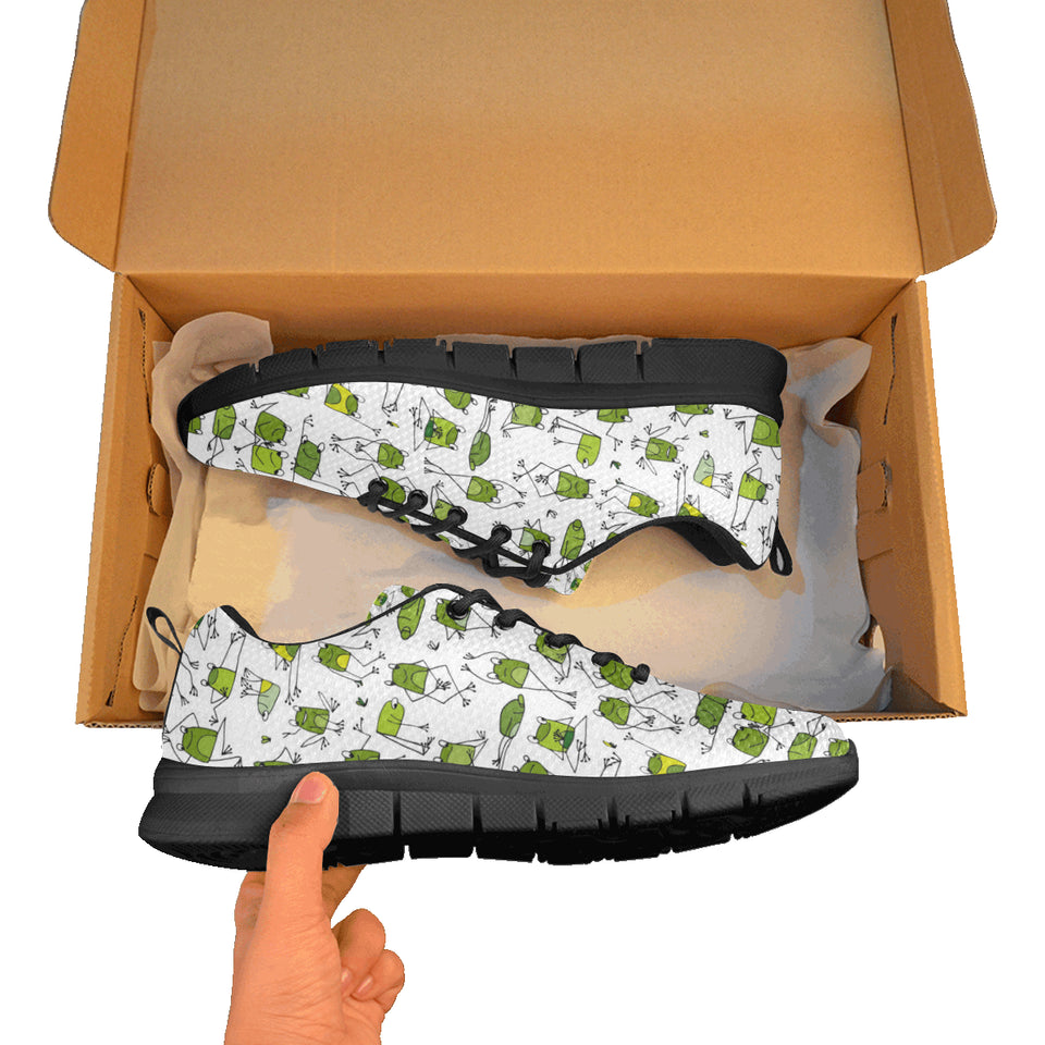 Sketch funny frog pattern Women's Sneaker Shoes