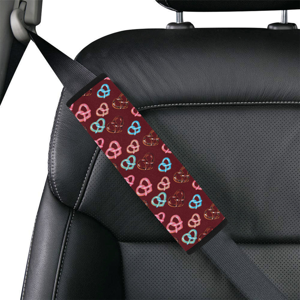 Pretzels Pattern Print Design 05 Car Seat Belt Cover