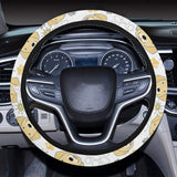 Golden Retriever Pattern Print Design 04 Car Steering Wheel Cover