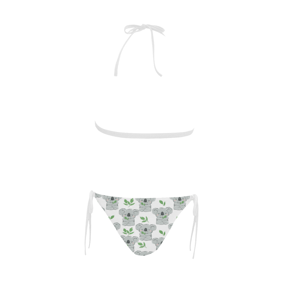 Hand drawn Koala leaves pattern Sexy Bikinis Two-Piece Swimsuits