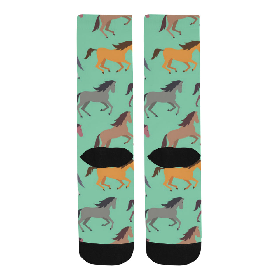 Colorful horses pattern Crew Socks