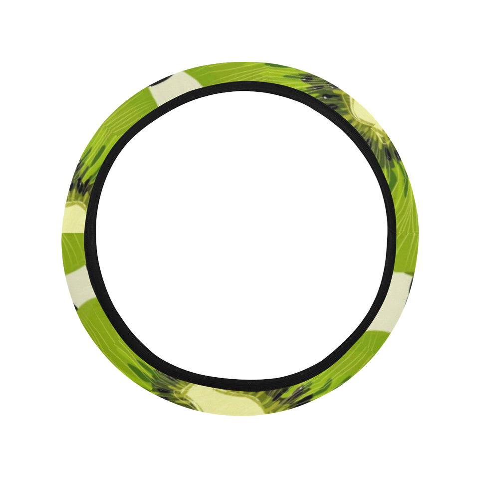 kiwi black dot background Car Steering Wheel Cover