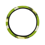 kiwi black dot background Car Steering Wheel Cover