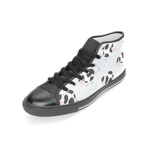 Cute cows pattern Women's High Top Canvas Shoes Black