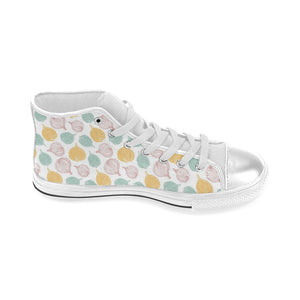 colorful onions white background Women's High Top Canvas Shoes White