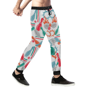 Watercolor bowling pattern Unisex Casual Sweatpants