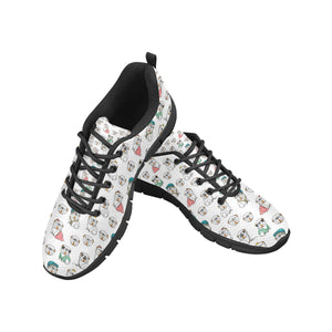 English Bulldog Pattern Print Design 03 Men's Breathable Sneakers ( Model 055)