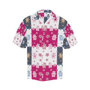 Teddy Bear Pattern Print Design 03 Men's All Over Print Hawaiian Shirt (Model T58)