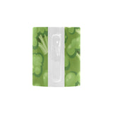 Broccoli pattern green background Classical White Mug (Fulfilled In US)