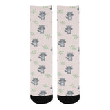 cute raccoons leaves pattern Crew Socks
