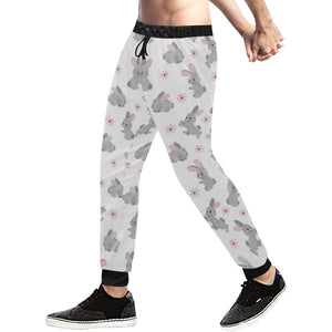 Watercolor cute rabbit pattern Unisex Casual Sweatpants