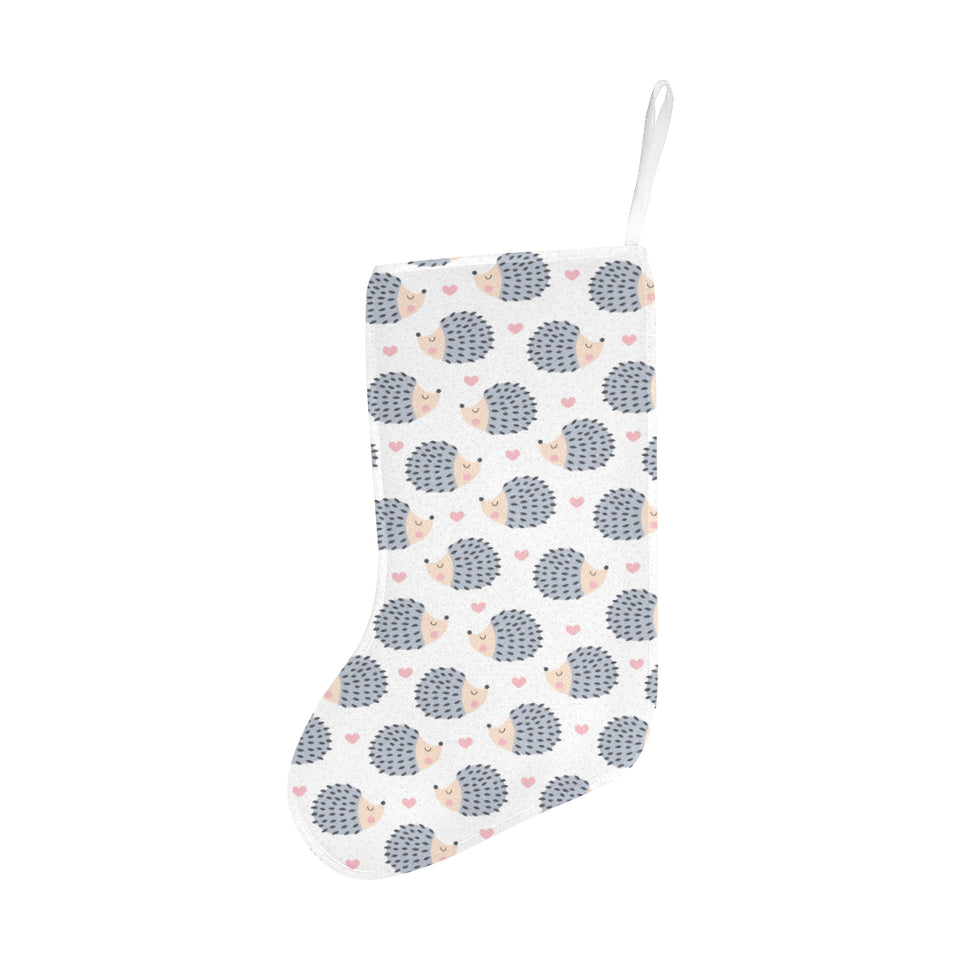 Hedgehog Pattern Print Design 04 Christmas Stocking