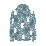 Cute rabbit pattern Men's Padded Hooded Jacket