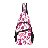 pink sketch tulip pattern All Over Print Chest Bag
