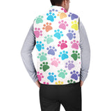 Dog Paws Pattern Print Design 01 Men's Padded Vest