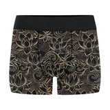 luxurious gold lotus waterlily black background Men's All Over Print Boxer Briefs Men's Underwear