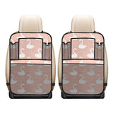 Swan flower light pink background Car Seat Back Organizer