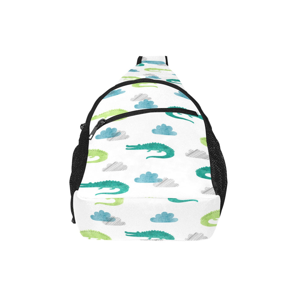 watercolor crocodile pattern All Over Print Chest Bag