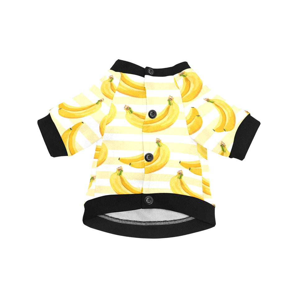Banana pattern blackground All Over Print Pet Dog Round Neck Fuzzy Shirt