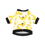 Banana pattern blackground All Over Print Pet Dog Round Neck Fuzzy Shirt