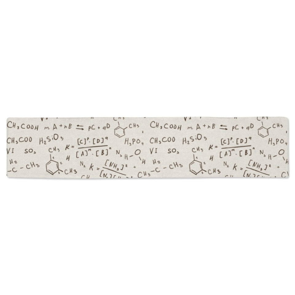 Chemistry Periodic Table Pattern Print Design 04 Table Runner