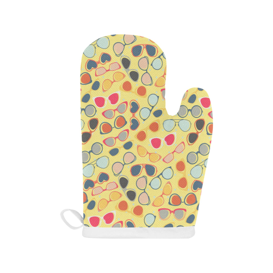 Sun Glasses Pattern Print Design 05 Heat Resistant Oven Mitts