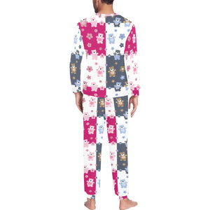 Teddy Bear Pattern Print Design 03 Men's All Over Print Pajama