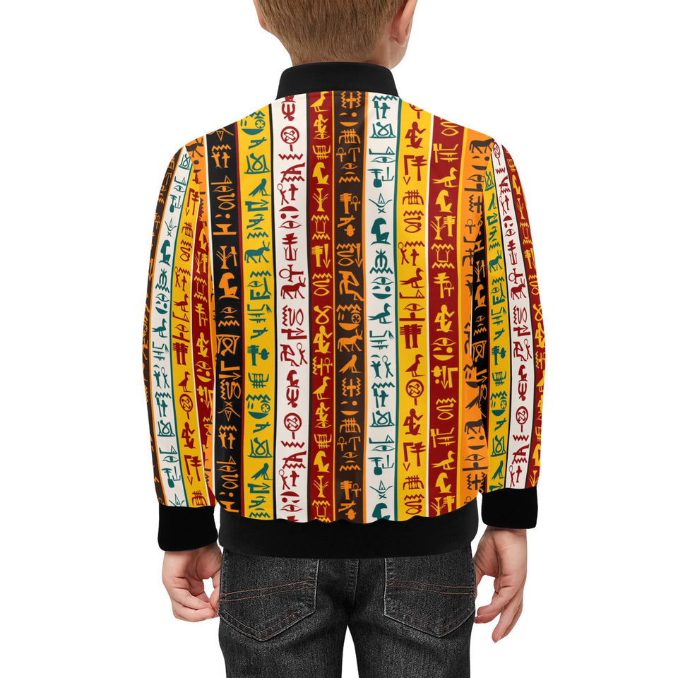 Egypt Hieroglyphics Pattern Print Design 01 Kids' Boys' Girls' Bomber Jacket