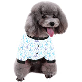 Blue Eiffel Tower Theme Pattern Print Design 01 All Over Print Pet Dog Round Neck Fuzzy Shirt