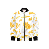 French fries white paper box pattern Kids' Boys' Girls' Bomber Jacket